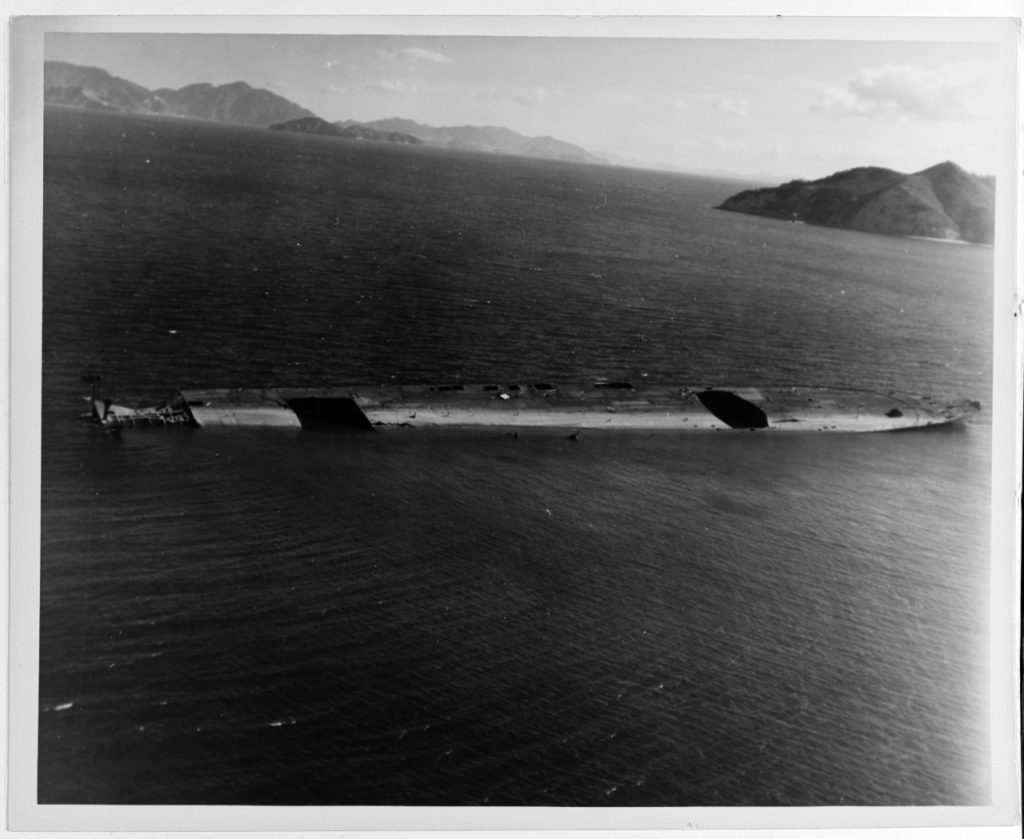 Aso sunk in the Inland Sea, Japan, in about October 1945