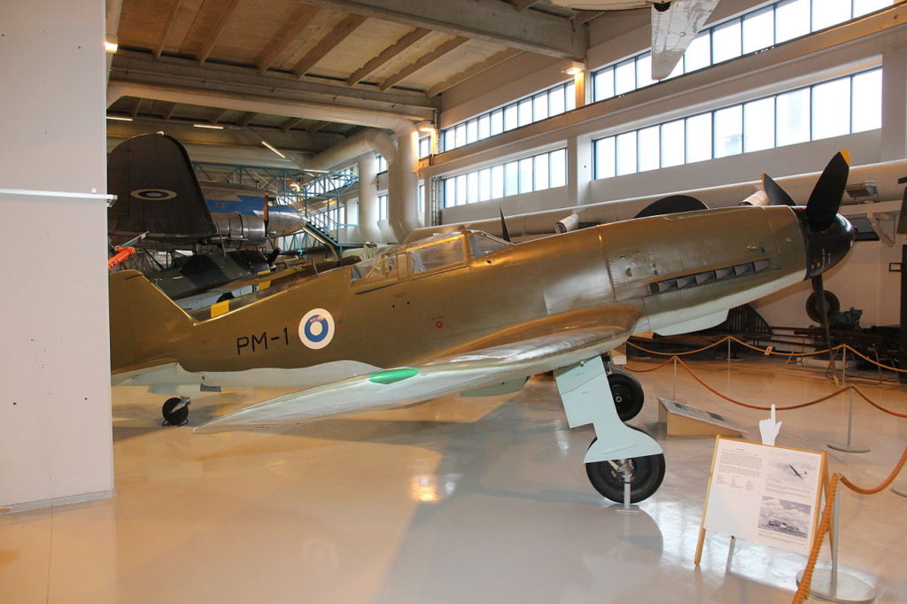 VL Pyörremyrsky fighter prototype (PM-1) in the Aviation Museum of Central Finland.