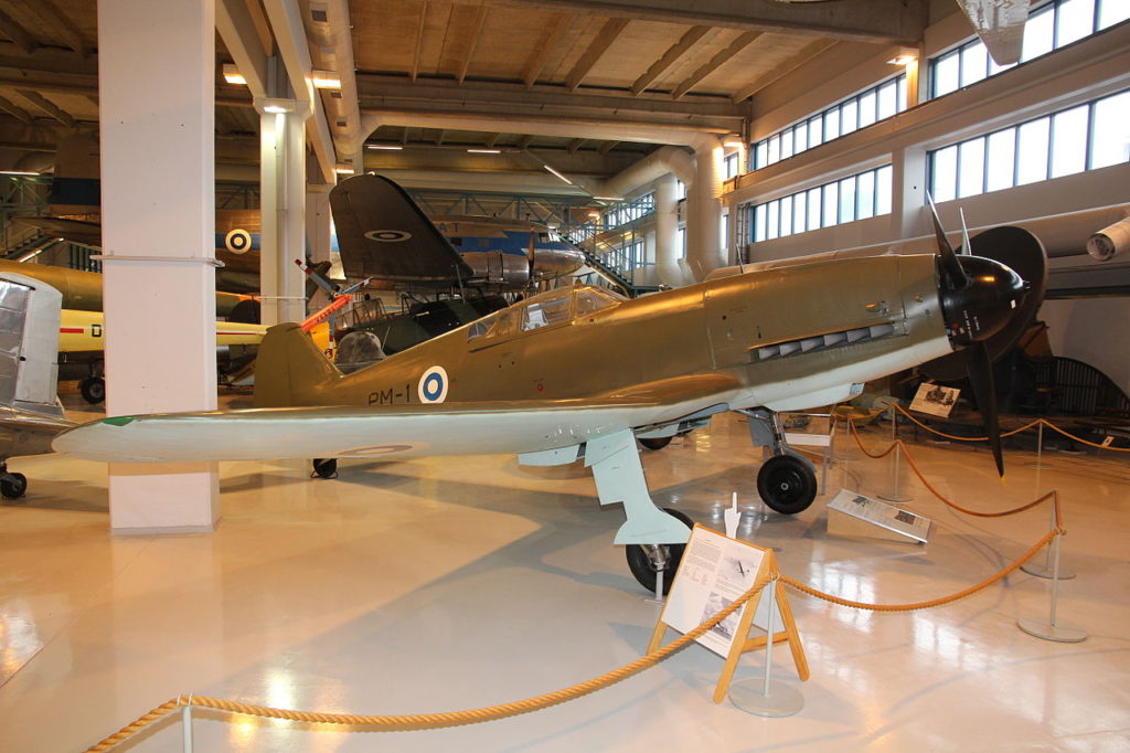 VL Pyörremyrsky fighter prototype (PM-1) in the Aviation Museum of Central Finland.