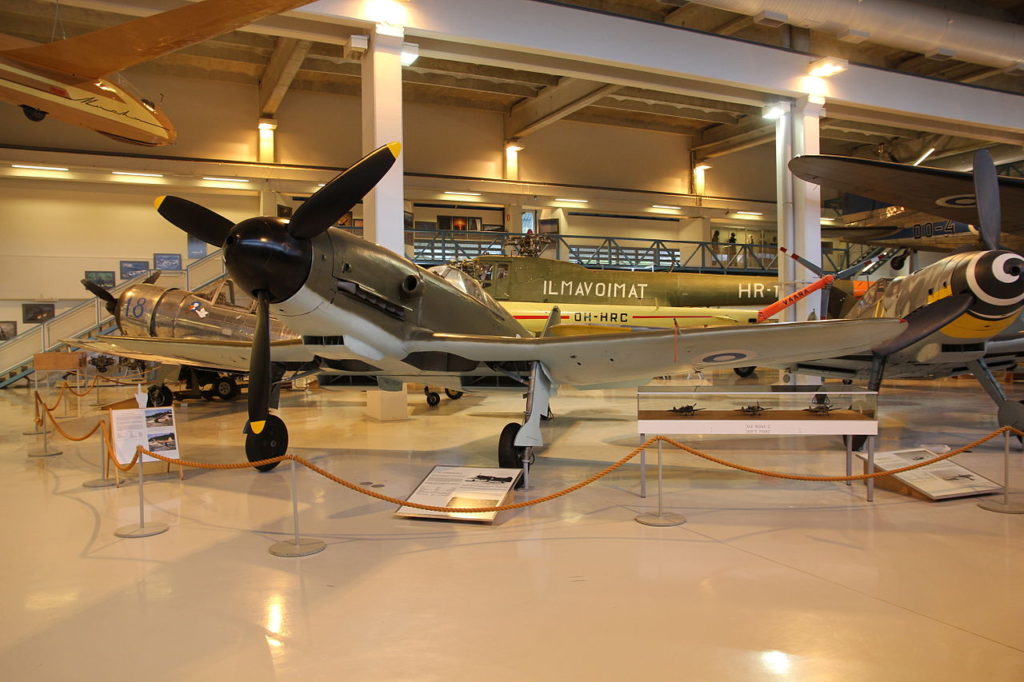 VL Pyörremyrsky fighter prototype (PM-1) in the Aviation Museum of Central Finland.