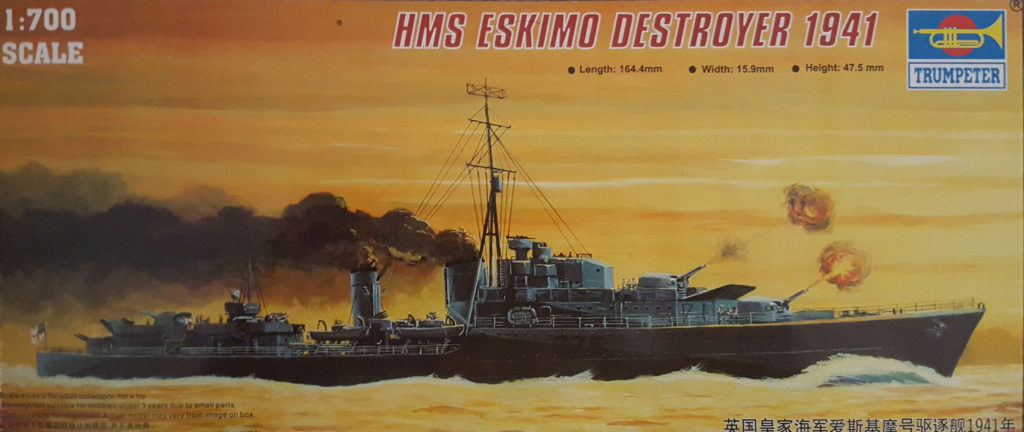 HMS Eskimo (F75) 1/700 Scale Model By Trumpeter Box Art