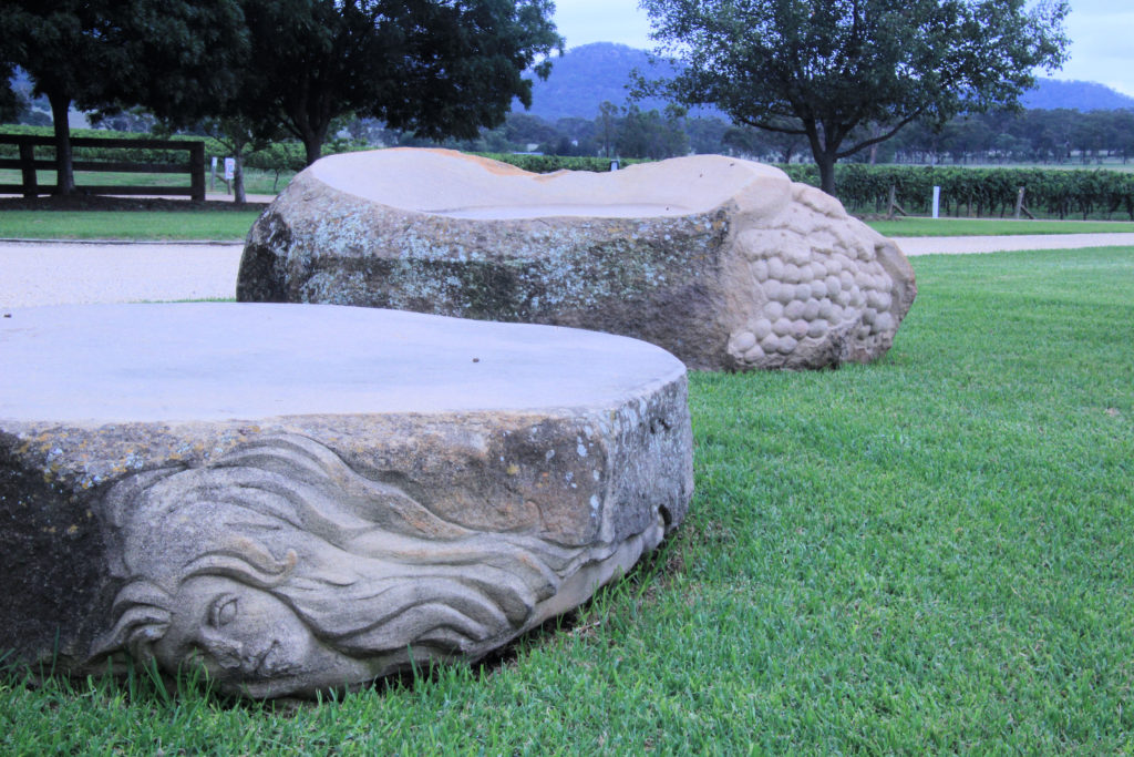 Face Sculpture at Two Rivers Wines