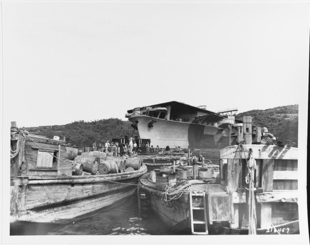 Kasagi in Sasebo Harbor, Japan, October 19, 1945