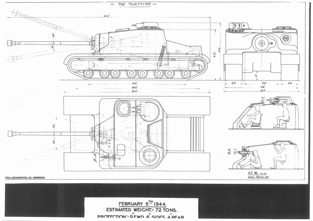 A39 Tortoise Heavy Assault Tank Original Schematic