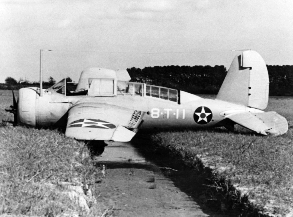 Naval Aircraft Factory SBN of VT-8 crashed at NAS Norfolk 1941