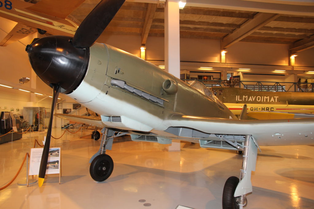 VL Pyörremyrsky fighter prototype (PM-1) in the Aviation Museum of Central Finland.