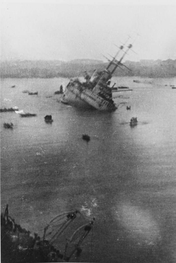 Viribus Unitis sinking in Pola on 1 November 1918.