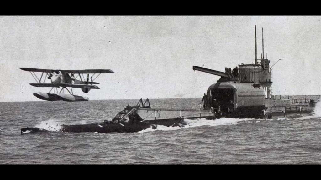 Launching a Parnall Peto from submarine HMS M2