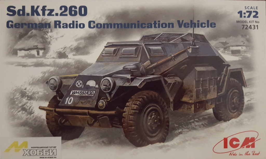 Sd.Kfz. 260 German Radio Communication Vehicle 1/72 Scale Model by ICM Box Art