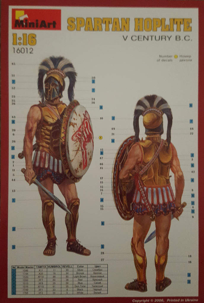 Spartan Hoplite 1/16 Scale by MiniArt Painting Instructions