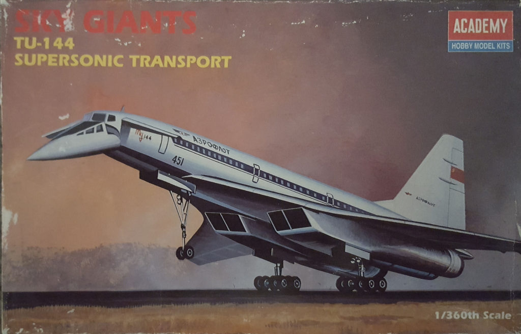 Tupolev Tu-144S in Aeroflot Markings 1/360 Scale Model by Academy Box Art