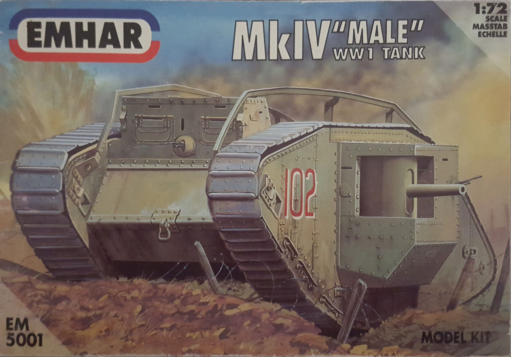 British WW1 Heavy Tank Mk IV Male 1/72 Scale Model by Emhar Box Art