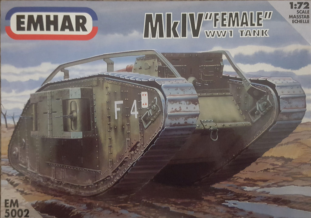 British WW1 Heavy Tank Mk IV Female 1/72 Scale Model by Emhar Box Art