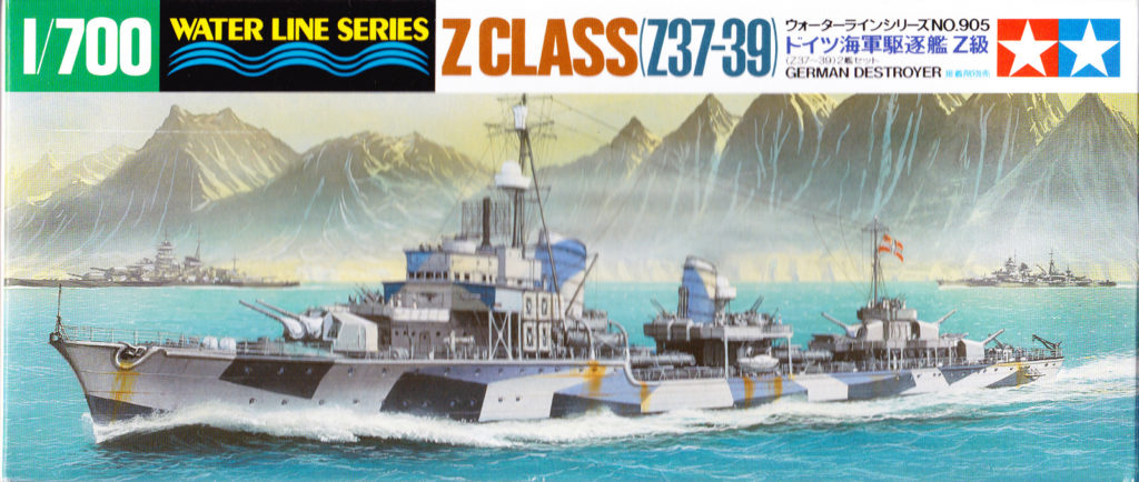 German Destroyer Zerstörer 1936A 1/700 Scale Model by Tamiya Box Art