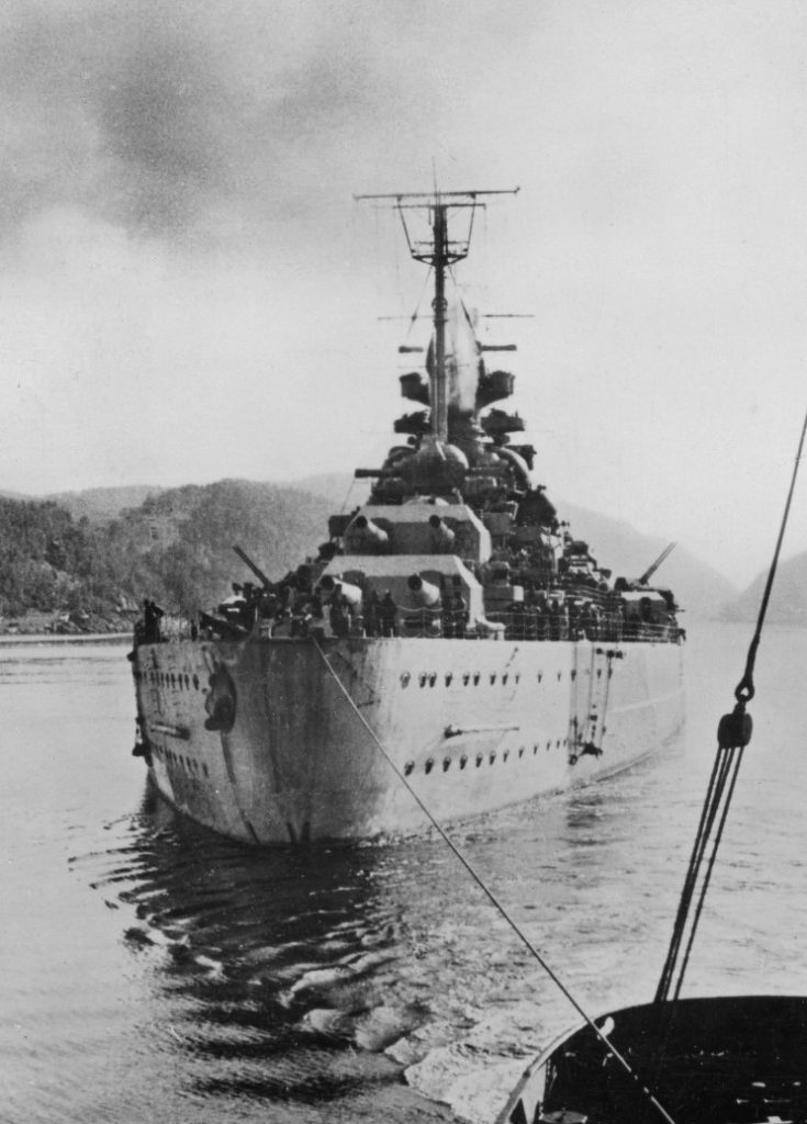 Tirpitz in Fættenfjord near Trondheim, Norway 1942