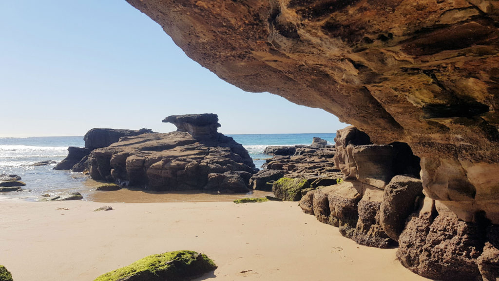 Looking Our From The Large Sea Cave at Caves Beach