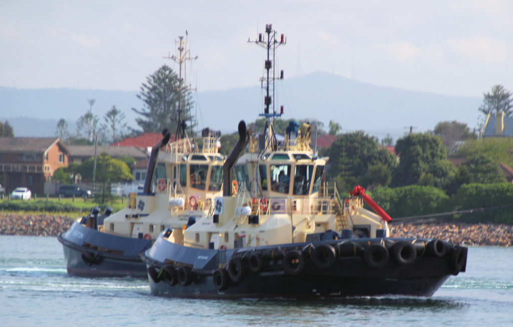 PB Murray with Svitzer Newton Behind on Newcastle Harbour