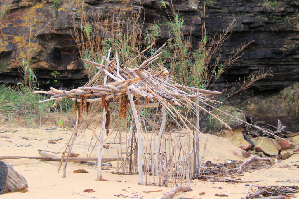 Driftwood Artwork on Maitland Bay Beach