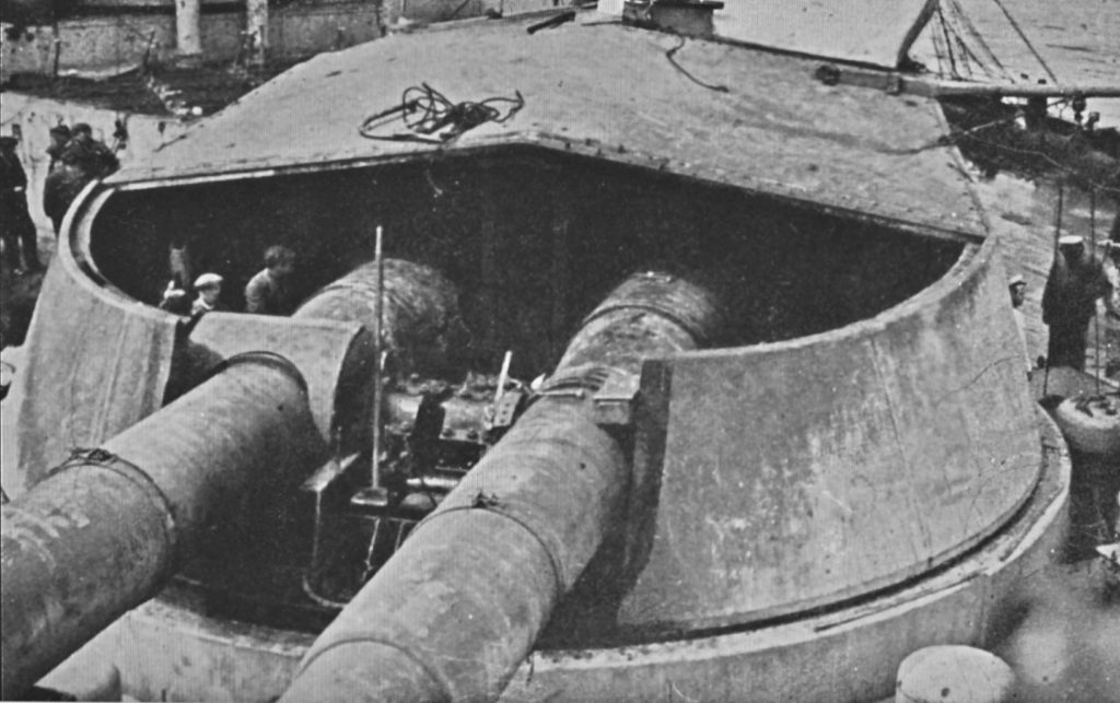 Damage to HMS Lion's Q Turret After the Battle of Jutland