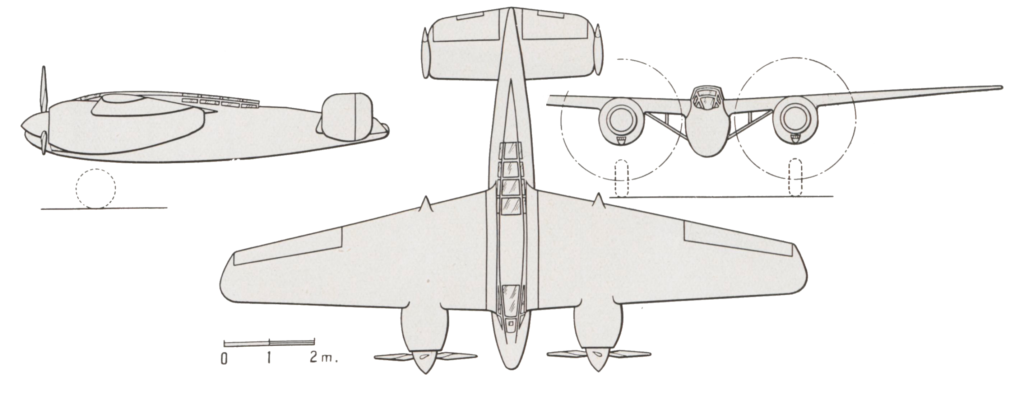 Hanriot H.220 3-View Diagram