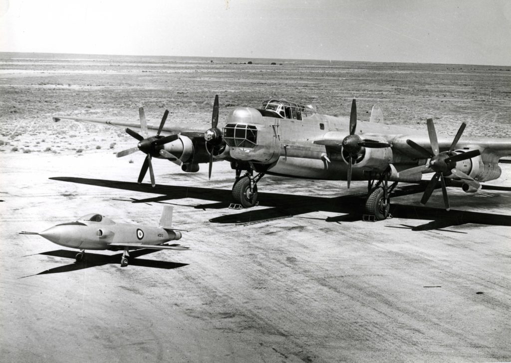 GAF Pika A93-2 in front of a Lincoln bomber