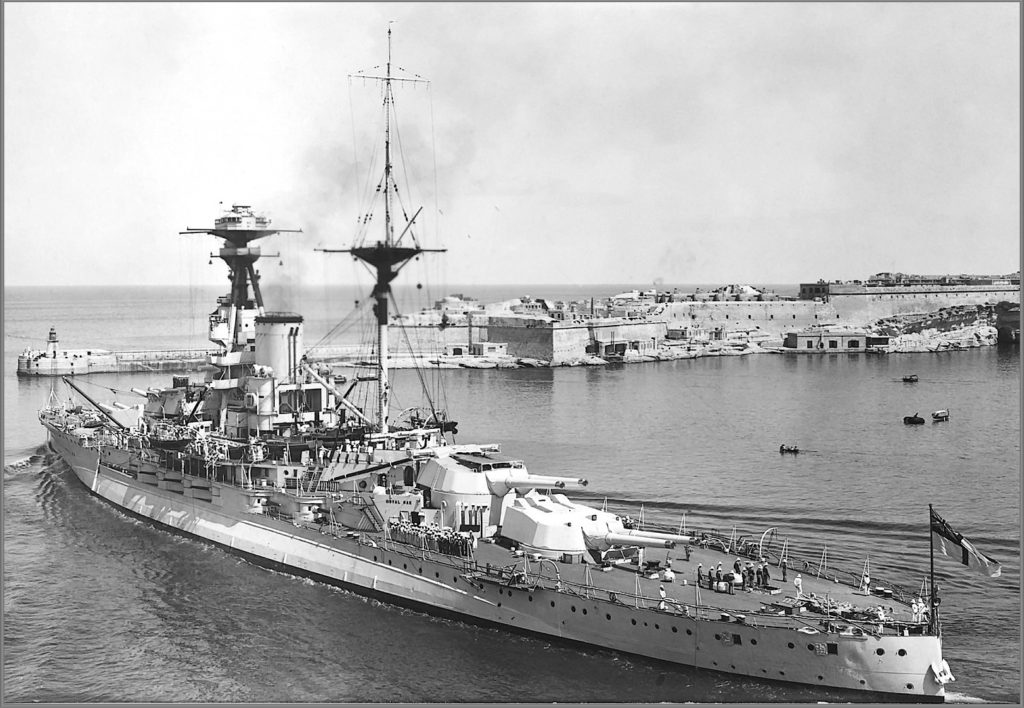 HMS Royal Oak Leaving Malta