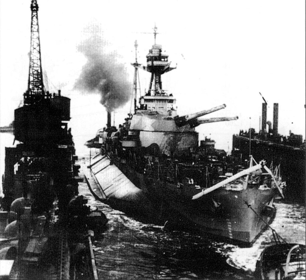 HMS Roberts in a Floating Dock