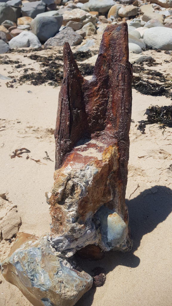 Rusty Steel Pillar on Horseshoe Beach