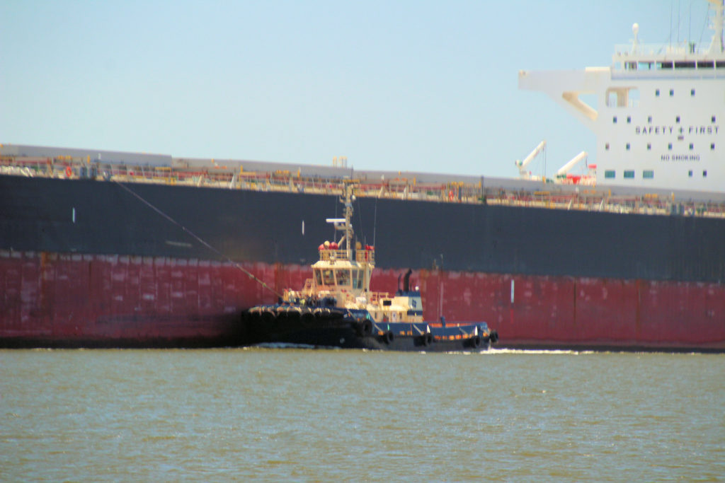 Tairyu Entering Newcastle Harbour with Harbour a Harbour Tug