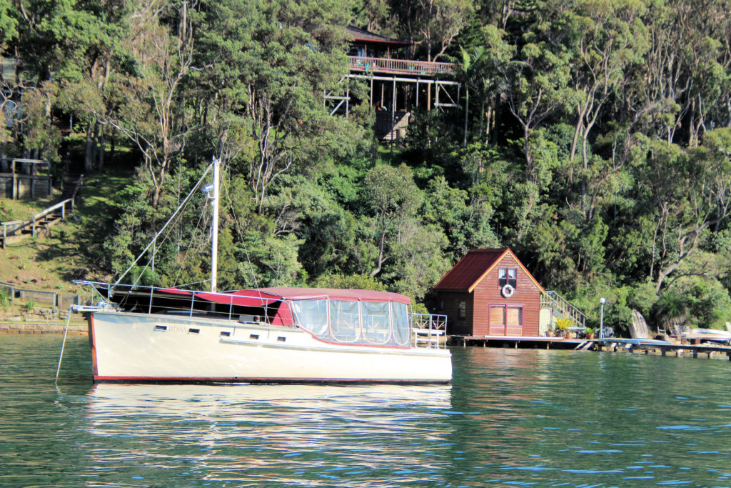 Boathouse and Yacht on Scotland Island