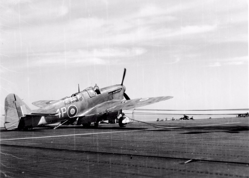 Fairey Firefly missed the arrester wires and crashed into the barricade