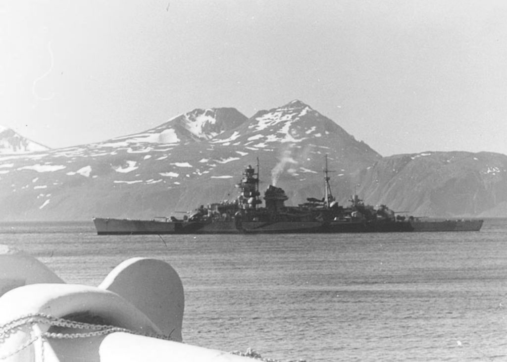 German heavy cruiser Admiral Hipper Admiral Hipper anchored in Norway June 1940.