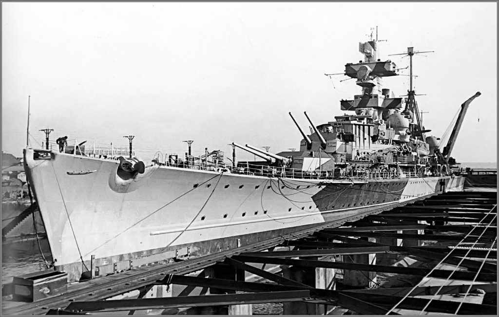 German heavy cruiser Admiral Hipper in Brest, 1941.