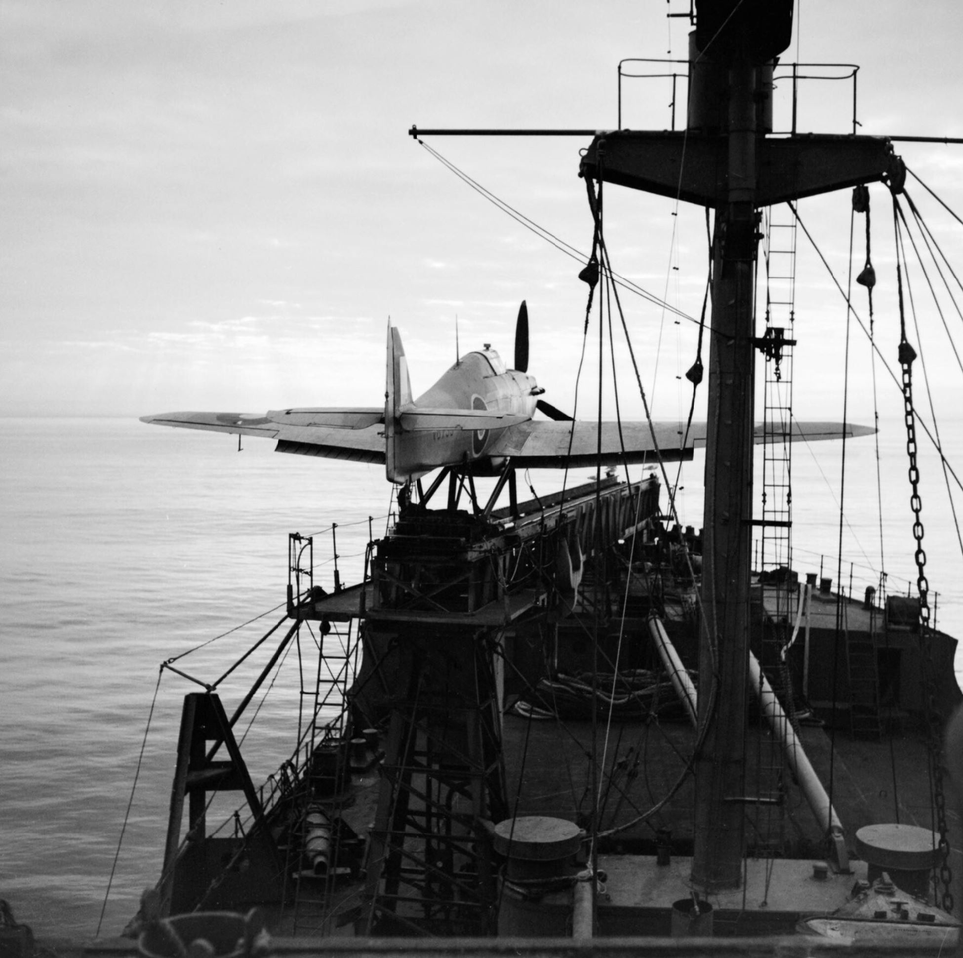 Hawker Sea Hurricane I V6733 aboard CAM ship SS Empire Darwin