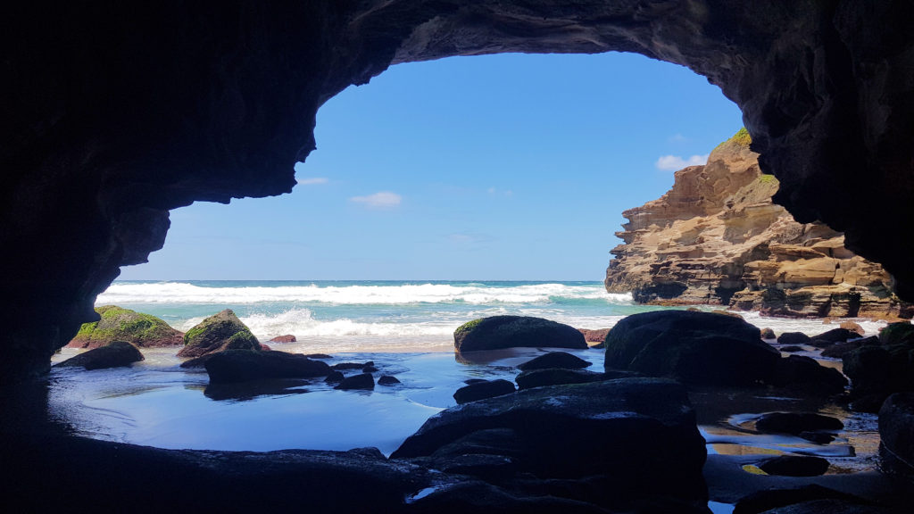 Looking Out the Sea Cave Entrance