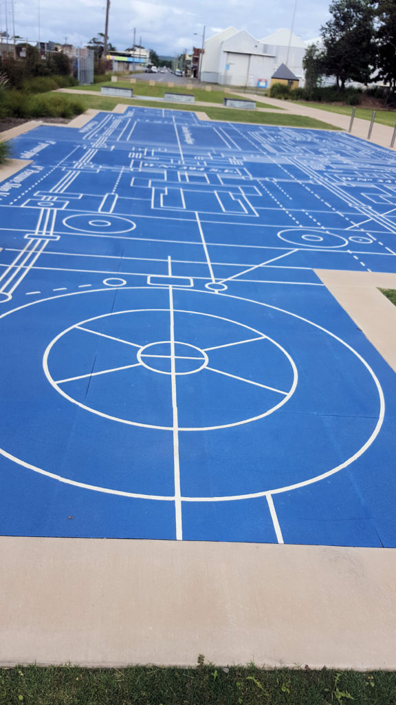 Blueprint Design in the Forecourt of the Pump House