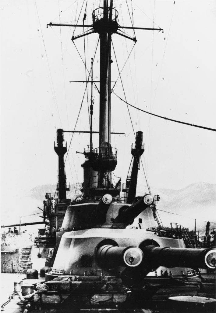 After turrets of Bretagne photographed at Toulon, France, circa 1919