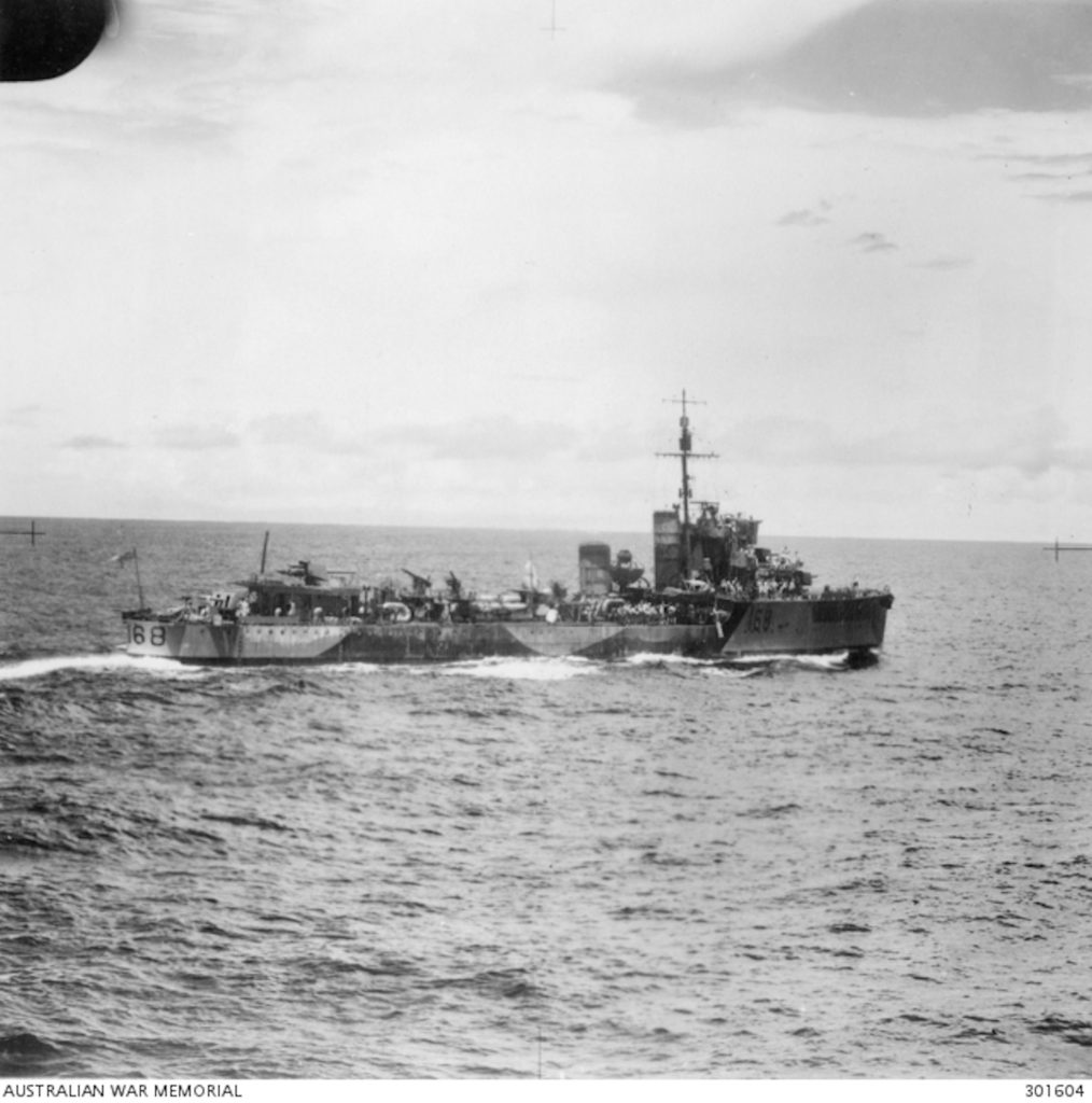 HMAS Vampire 4 March 1942 in the Indian Ocean While Escorting Troop Convoy SU1