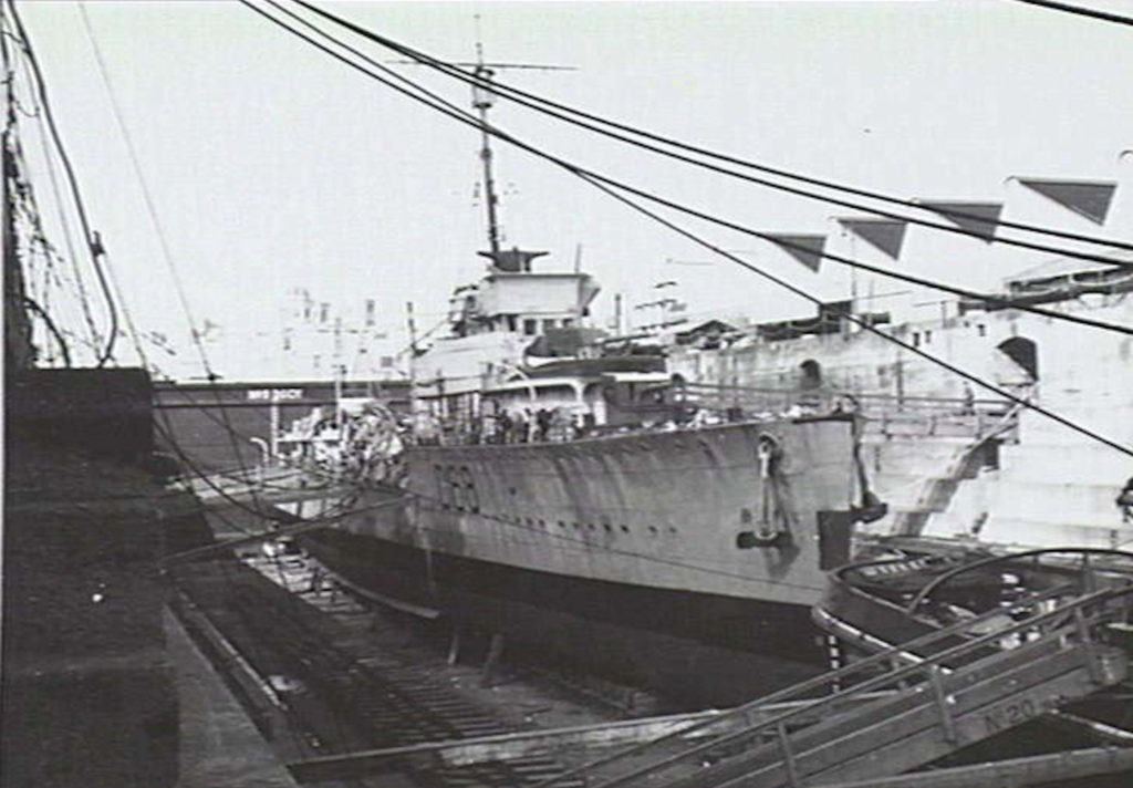 HMAS Vampire in Drydock in Malta March 1940