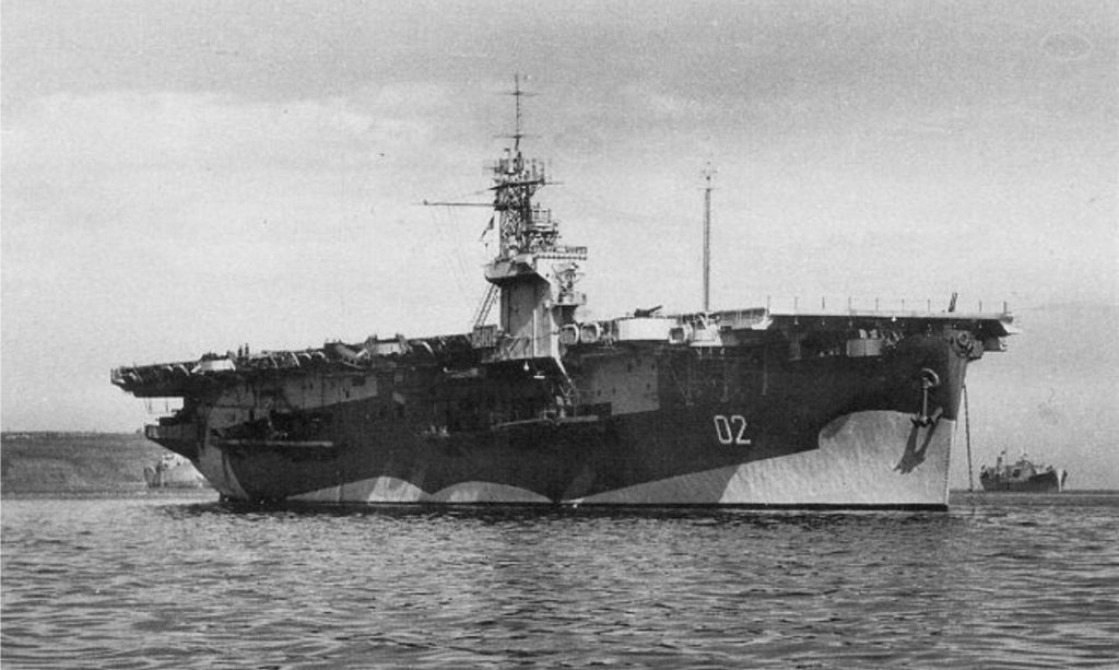 HMS Attacker March 1944, in Bangor Bay, Northern Ireland