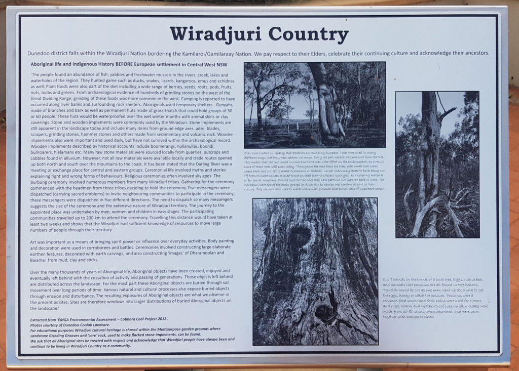 Wiradjuri Information Board