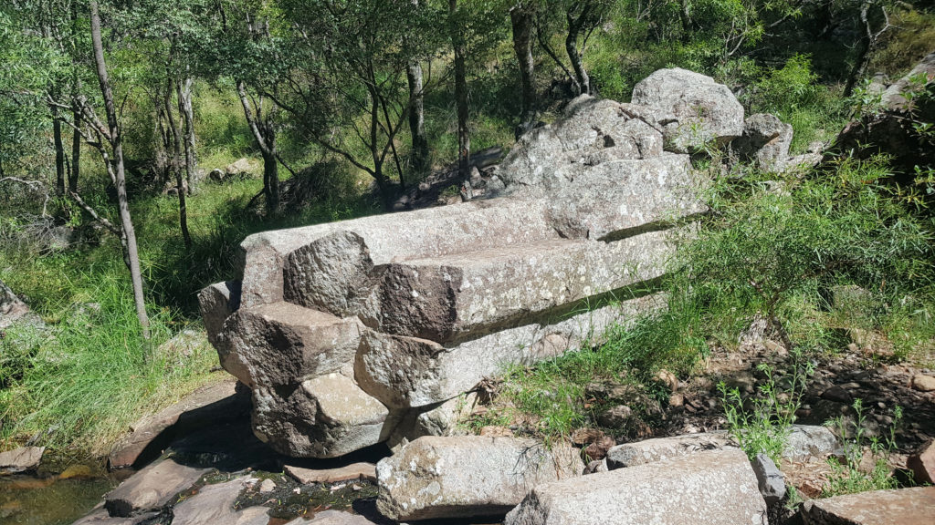 Lichen Covered Columns in the Creek Bed