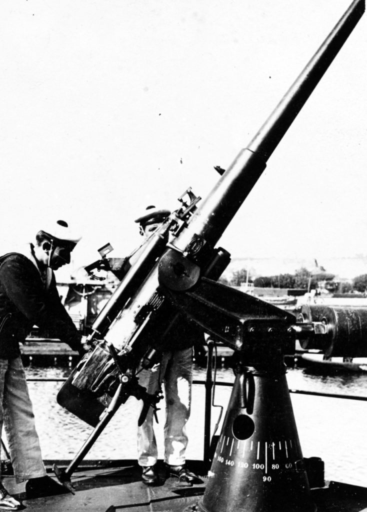 47mm quick-fire gun, on an anti-aircraft mounting 1918