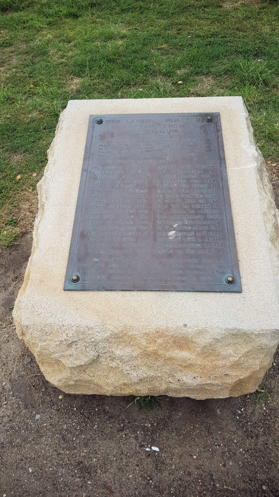 Plaque at Cook's Landing