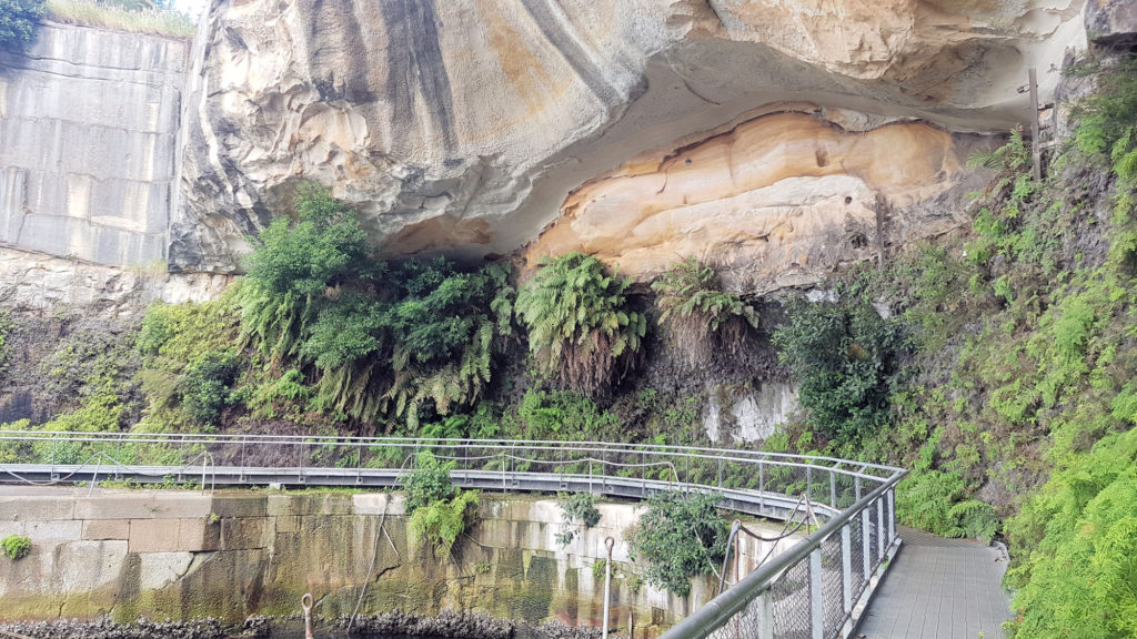 End of the Dock Cut into Sandstone