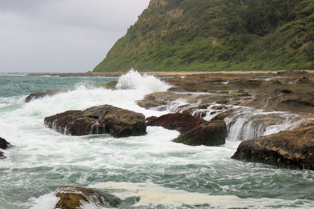 Waves on the Rock Platform at Low Tide