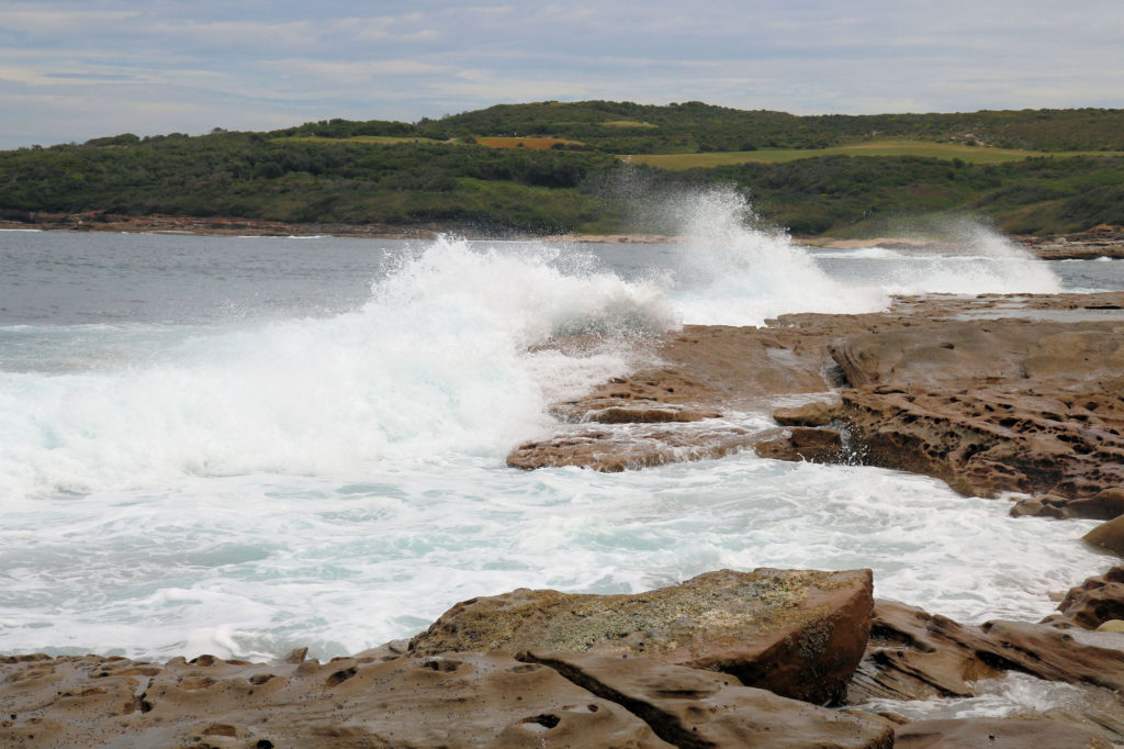 Waves Breaking Over the Rock Platform