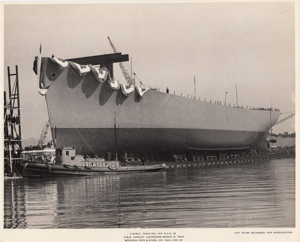 U.S.S. Hamlin - Launched March 5, 1942 Soon to be Renamed HMS Stalker