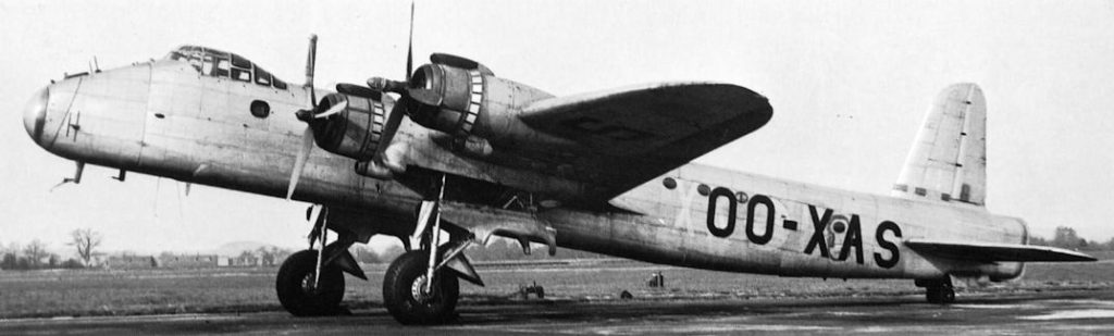 Short Stirling XAS Before Transfer to the Royal Egyptian Air Force. Visible on the side of the fuselage as the letters 'XK', the codes of the RAF's 46 Squadron