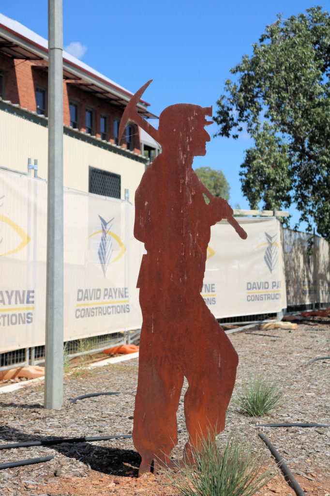 Miner Silhouette Outside the Tourist Information Centre